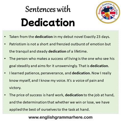 dedication traduction|use dedication in a sentence.